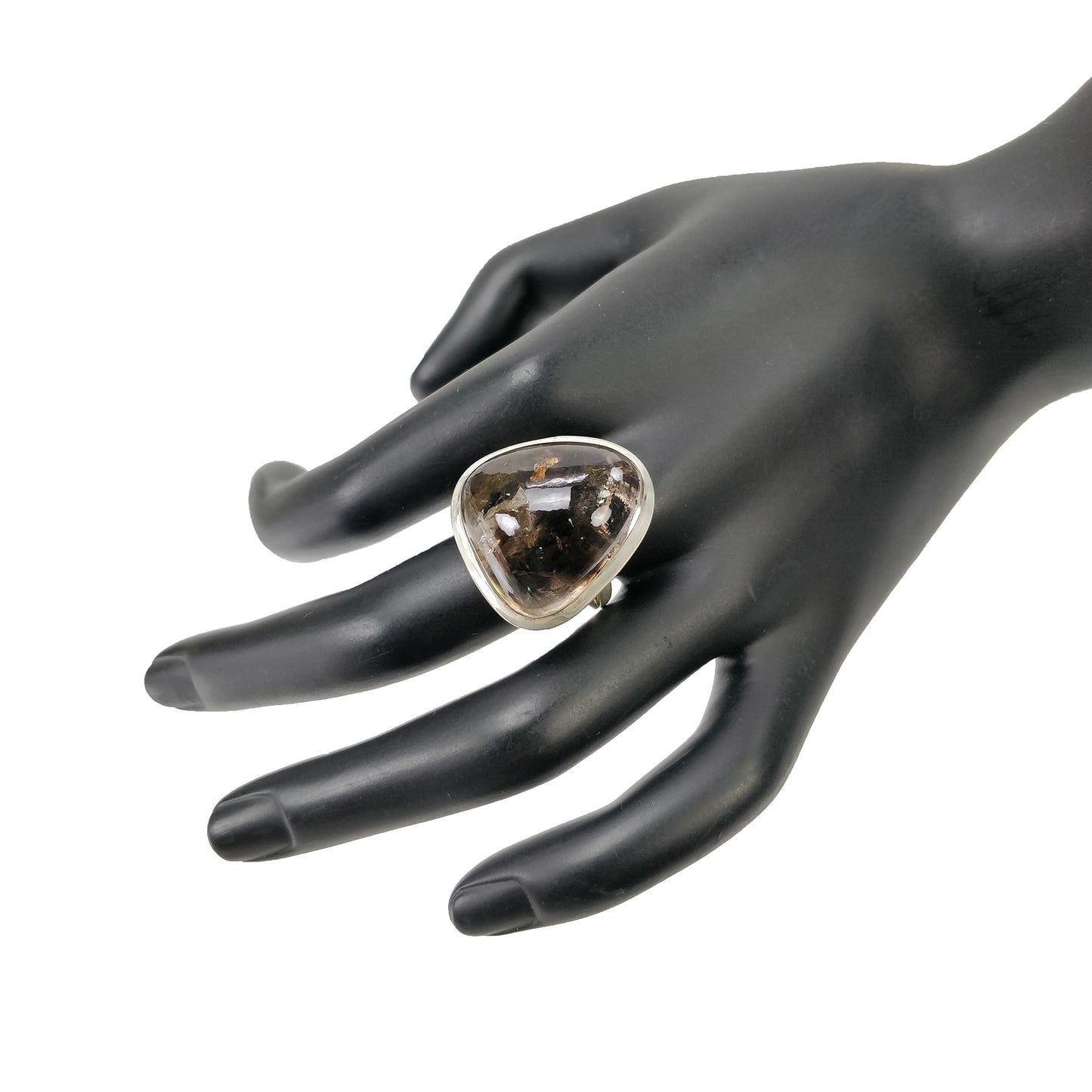 925 Sterling Silver RING : Natural AMETHYST Gemstone Uneven Shape Cabochon Bezel Set Fine Statement Unisex Ring 9US