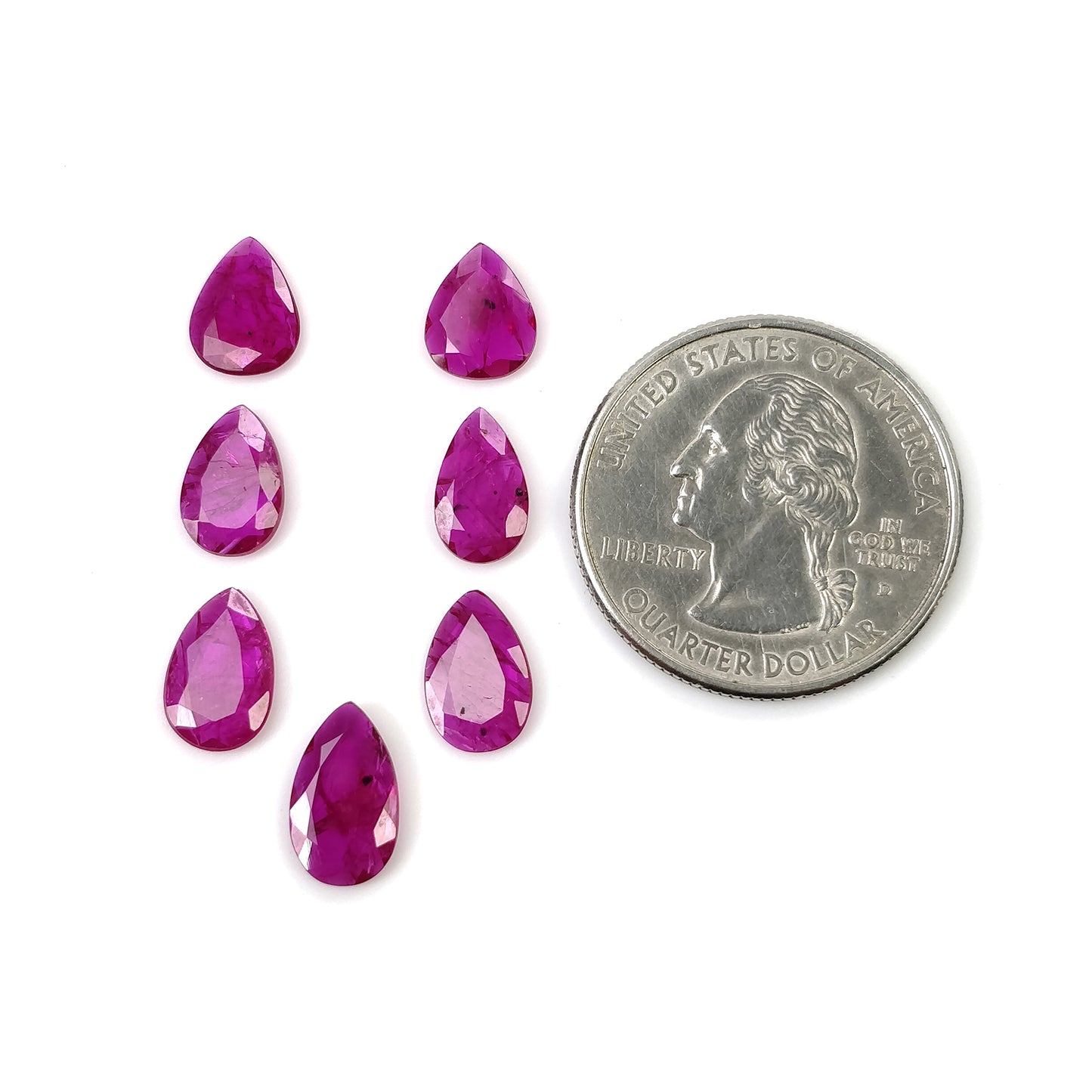 Mozambique RUBY Gemstone Normal Cut : 8.61cts Natural Untreated Unheated Reddish Pink Ruby Pear Shape 9*7mm - 11*7mm 7pcs