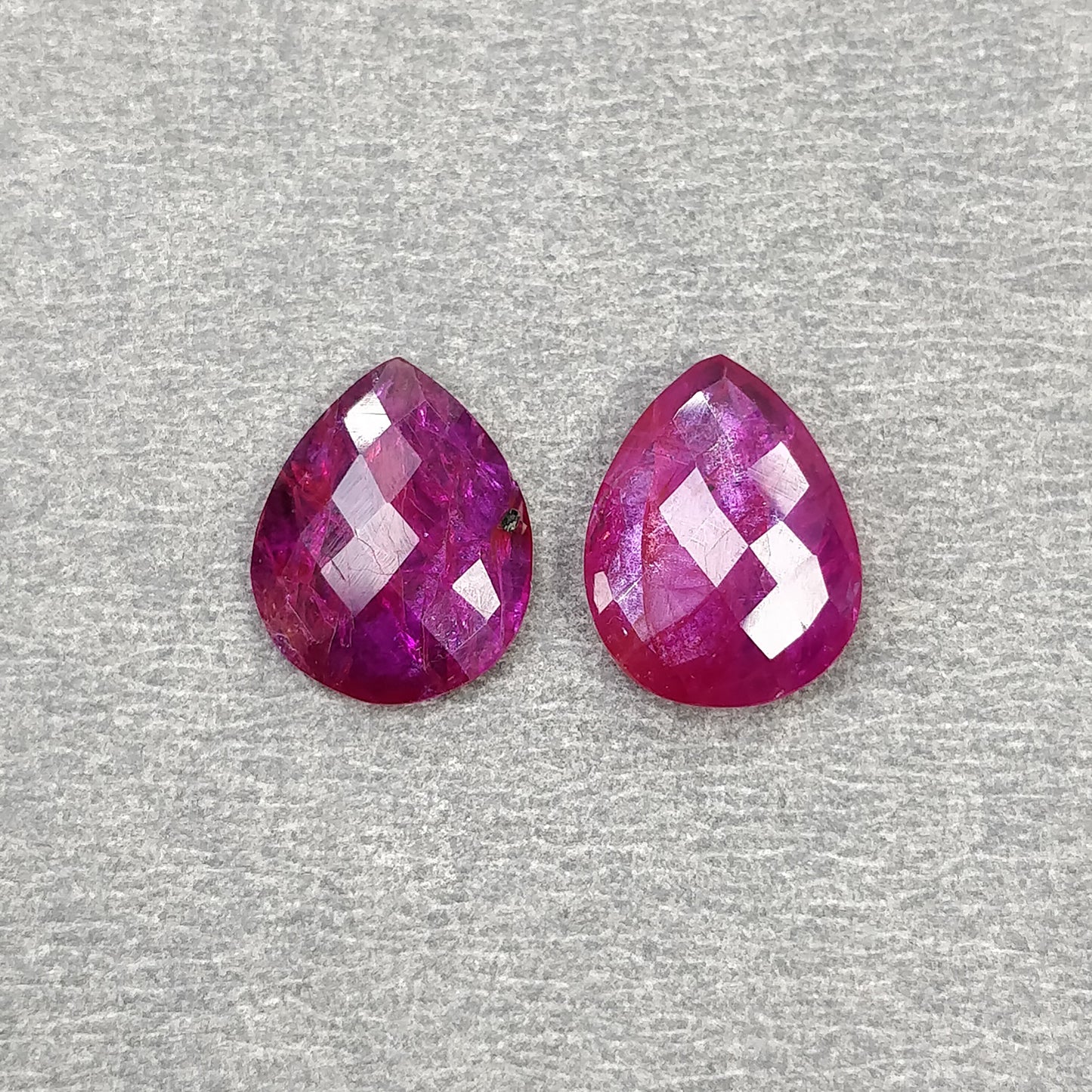 Mozambique RUBY Gemstone Rose Cut : 5.65cts Natural Untreated Unheated Reddish Pink Ruby Pear Shape 11.5*9mm - 12*9mm 2pcs