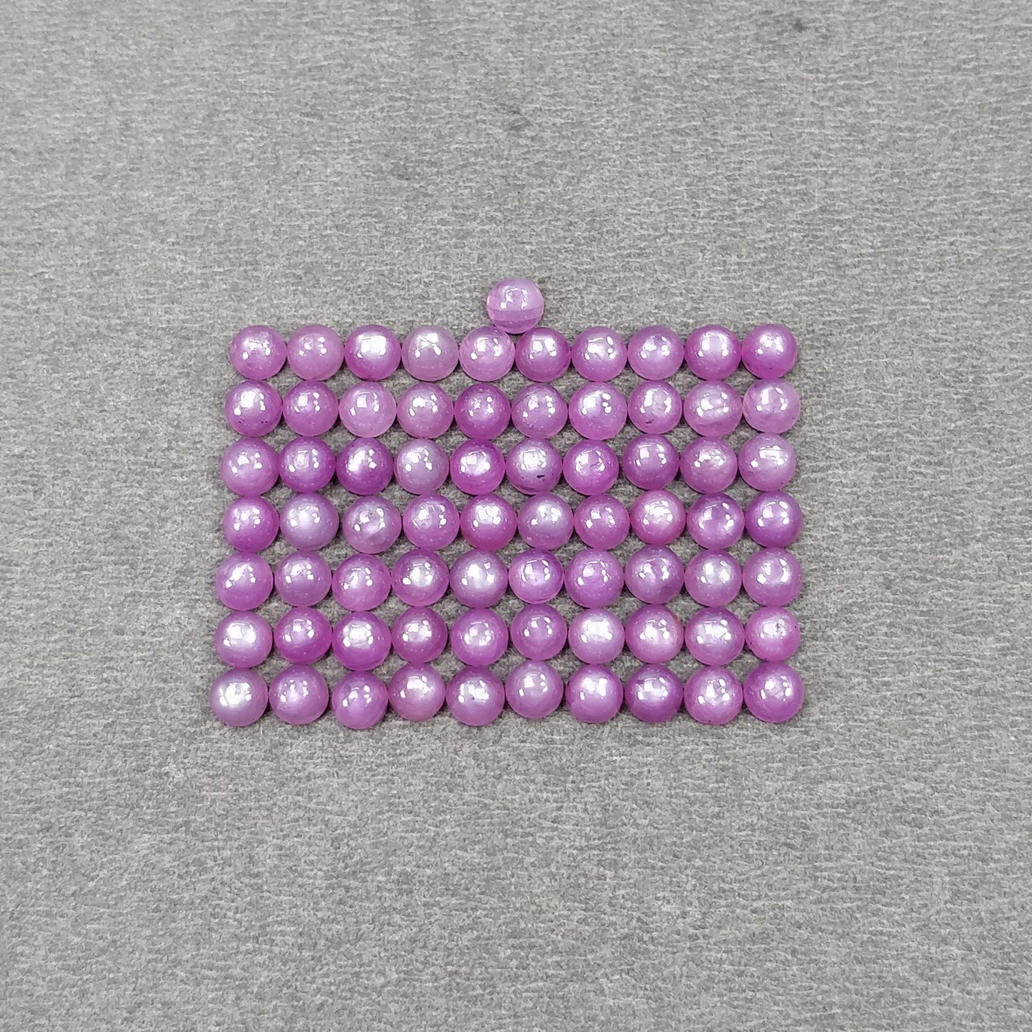 Star Sheen Ruby (See Video) Gemstone Cabochon : 32.20cts Natural Untreated Ruby Round Shape Cabochon 4mm 71pcs