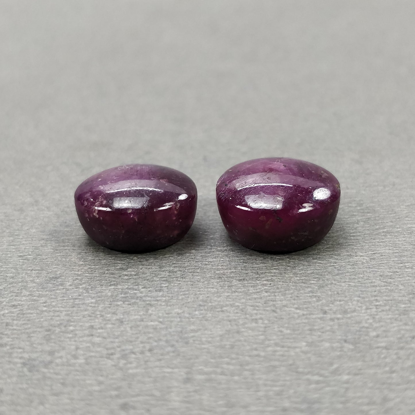 Star Ruby Gemstone Cabochon : 24.45cts Natural Untreated Unheated Red 6Ray Star Ruby Round & Oval Shape 12mm - 12.5*11.5mm 2pcs