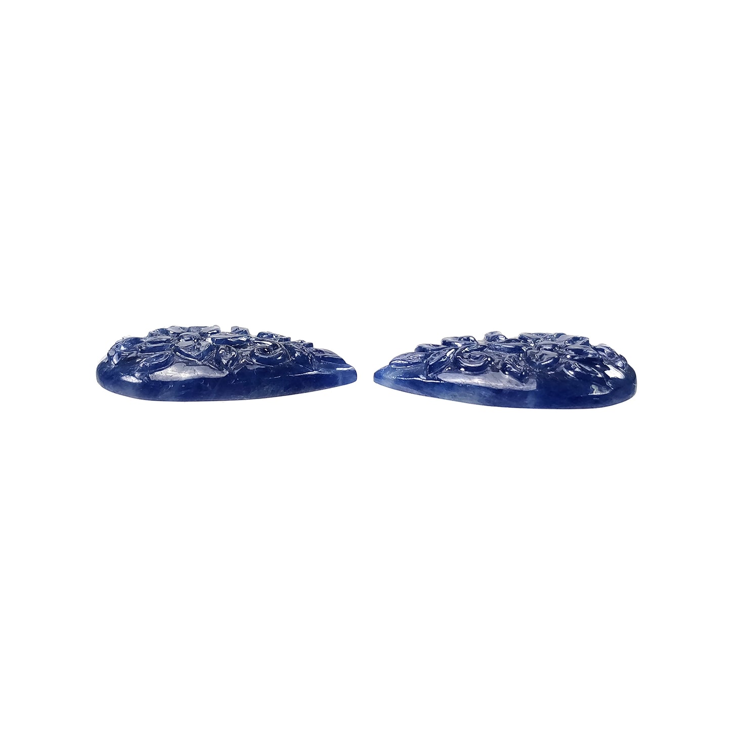 Sapphire Gemstone Carving : 65.20cts Natural Untreated Unheated Blue Sapphire Hand Carved Pear Shape 31*20mm