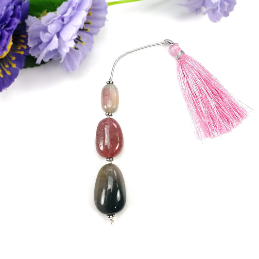 Watermelon TOURMALINE Gemstone Loose Beads : 53.15cts Natural Bi-Color Tourmaline Uneven Shape Plain Nuggets 15*8mm - 22*14.5mm
