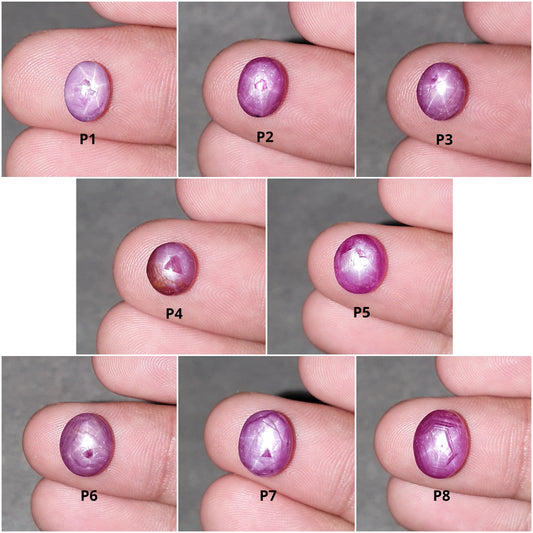Star Sapphire Gemstone Cabochon : Natural Untreated Exclusive Rare Record Keeper Pink Sapphire 6Ray Star Oval Shape