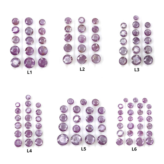 Raspberry Sheen SAPPHIRE Gemstone Rose Cut : Natural Untreated Unheated Pink Sapphire Round Shape 15pcs 16pcs 27pcs 19pcs Lots