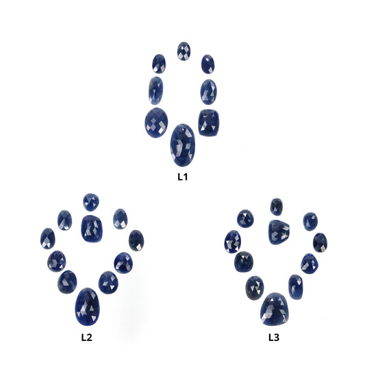 Sapphire Gemstone Rose Cut : Natural Untreated Unheated Blue Sapphire Oval Cushion Uneven Shape Lots