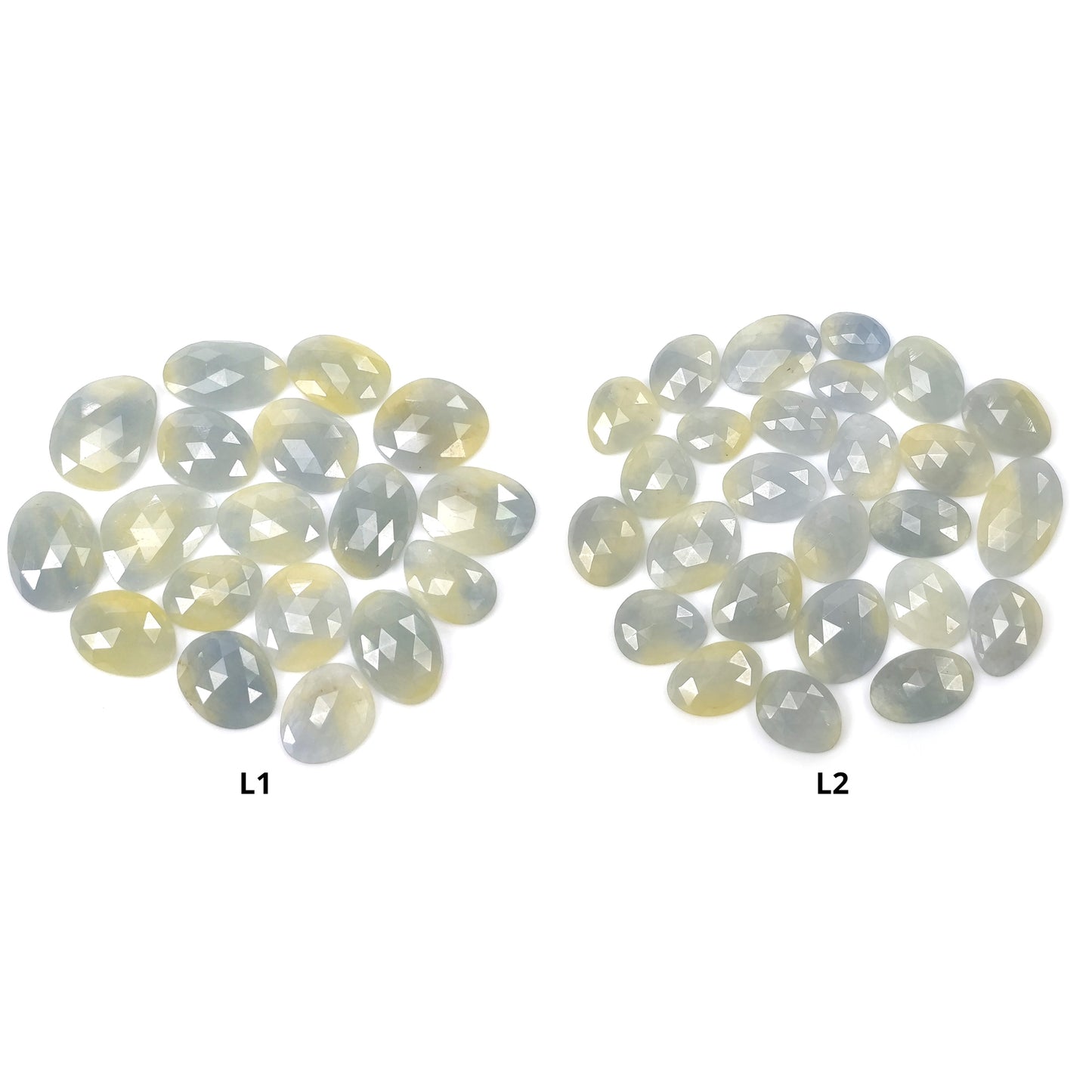 Sapphire Gemstone Rose Cut : Natural Untreated Unheated Sapphire Bi-Color Uneven Shape Lots