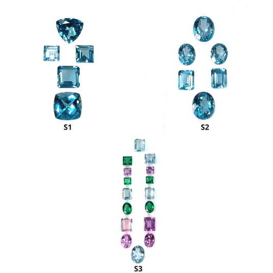 Nanosital Blue Pink Green Stone Normal Cut Oval Cushion Triangle Shape 5pcs, 6pcs, 16pcs For Jewelry