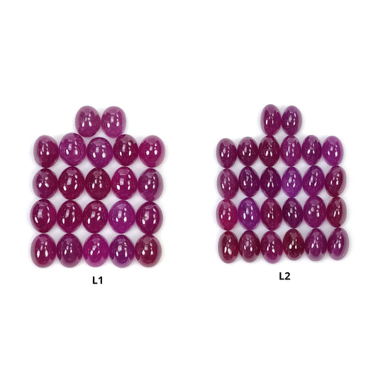 Ruby Gemstone Cabochon : Natural Untreated Unheated Red Ruby Oval Shape Lots For Jewelry