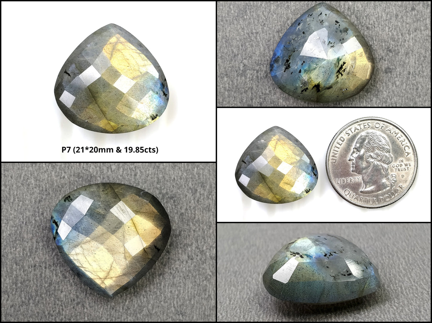 Checker Cut Labradorite
