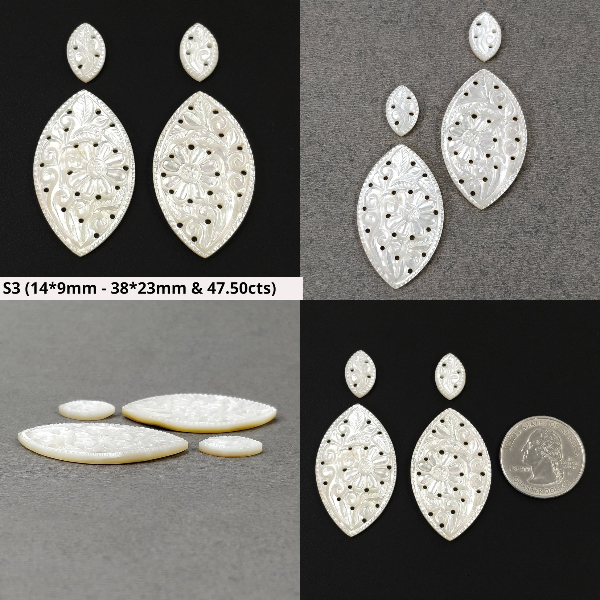 Marquise Mother Of Pearl Gemstone