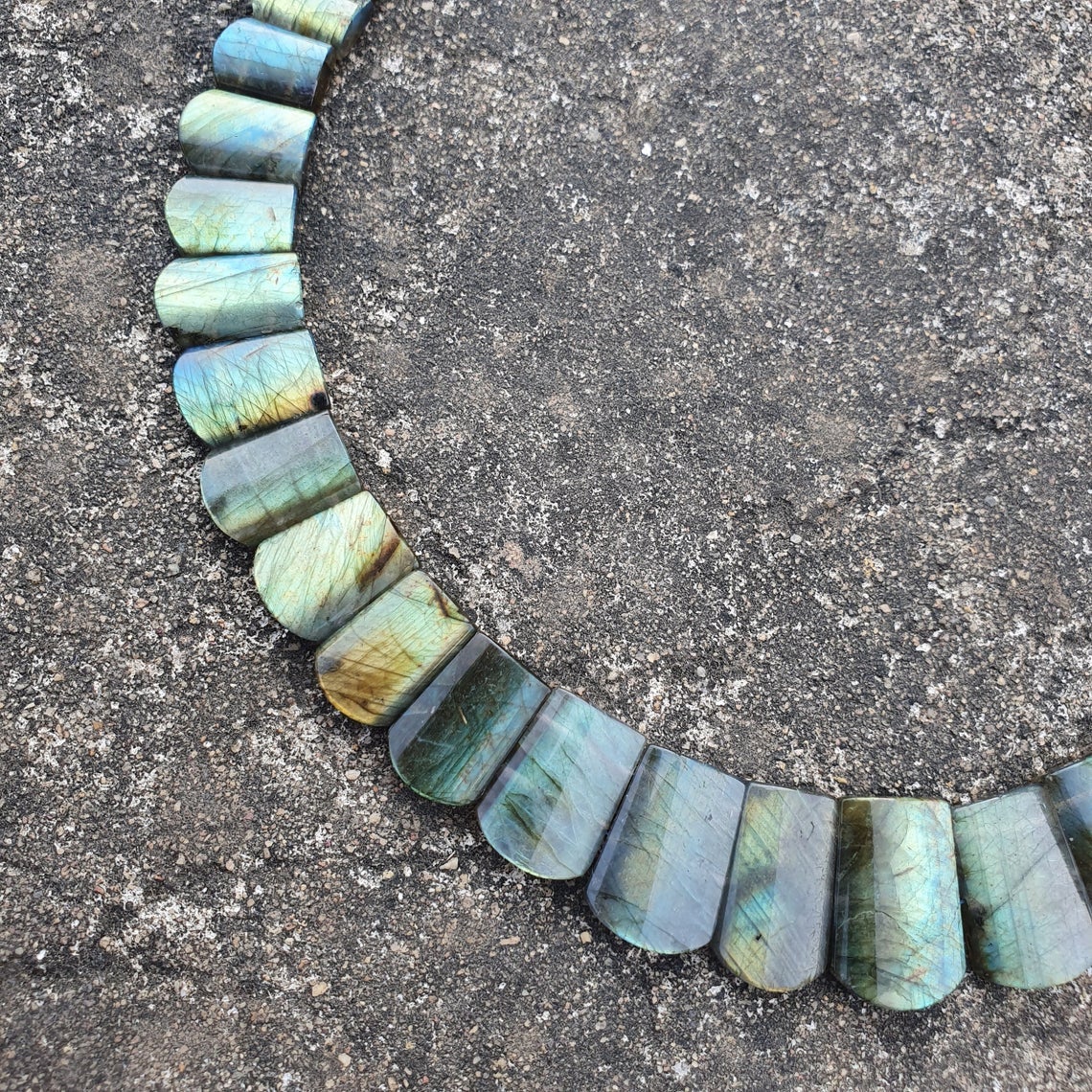 Rainbow Flashing LABRADORITE Gemstone Necklace : 14" Natural Untreated Labradorite Uneven Shape Cabochon Choker Necklace Gift For Her
