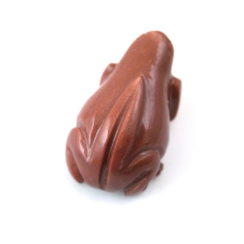 Synthetic SUNSTONE Gemstone FROG Carving : 110.00cts  Sunstone Gemstone Hand Carved Frog Cabochon 41*24mm*18(h) Animal Carving