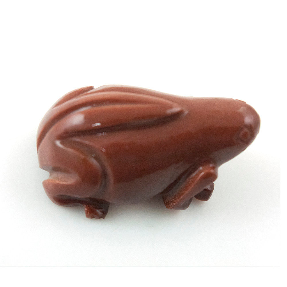 Synthetic SUNSTONE Gemstone FROG Carving : 110.00cts  Sunstone Gemstone Hand Carved Frog Cabochon 41*24mm*18(h) Animal Carving